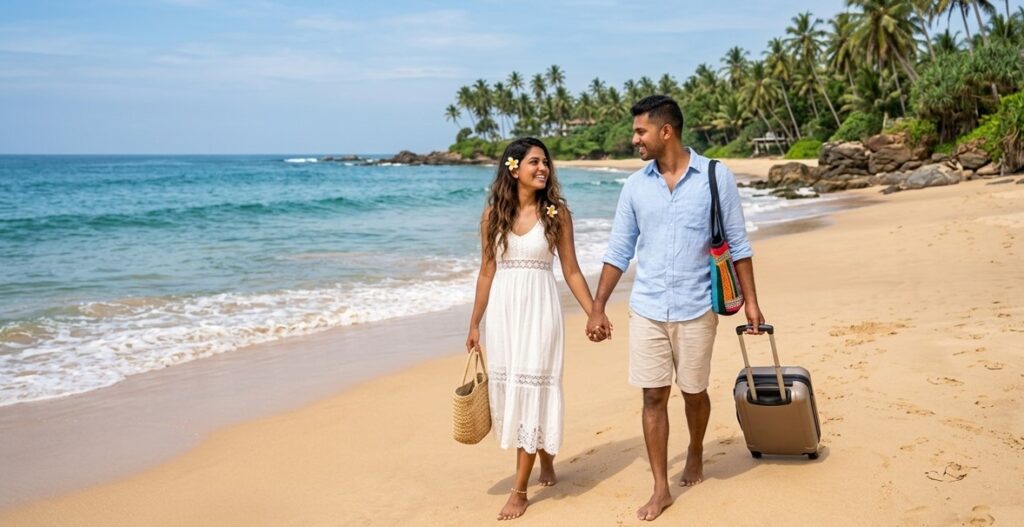 Sri Lanka couple honeymoon beach