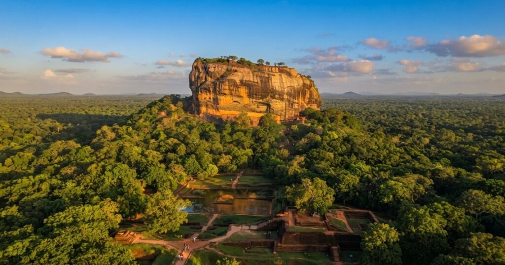 Sigiriya rock fortress on a Sri Lanka