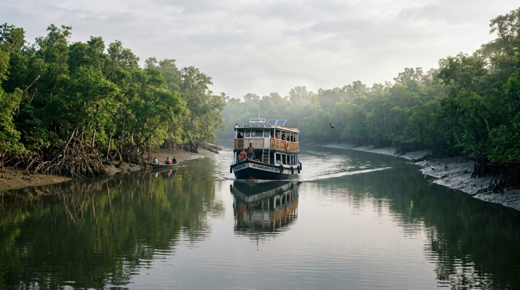 Sundarbans river cruise through mangrove forests